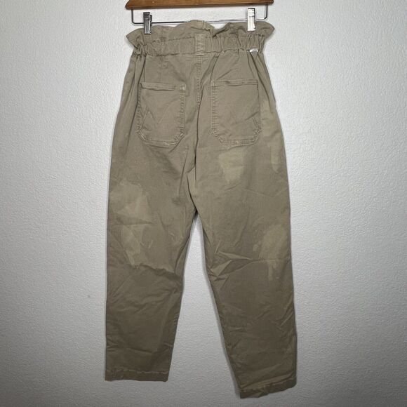 Mother Size 27 yoyo ruffle greaser paper bag highrise straight khakis pants w24 - Picture 11 of 13